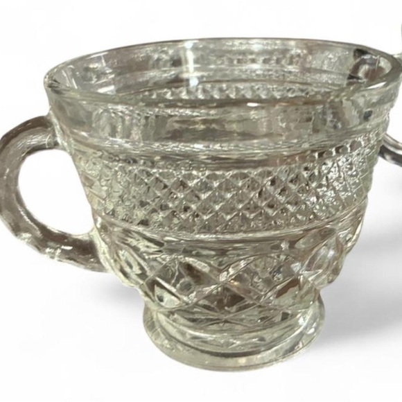Wexford Other - Set of 9 Vintage Anchor Hocking Wexford Pattern Punch Cups Clear Glass 3" Tall